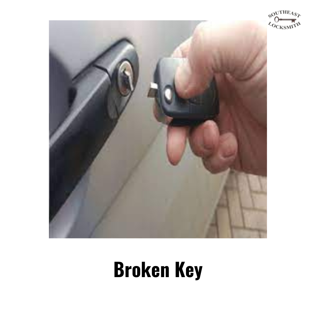 Broken key in car door